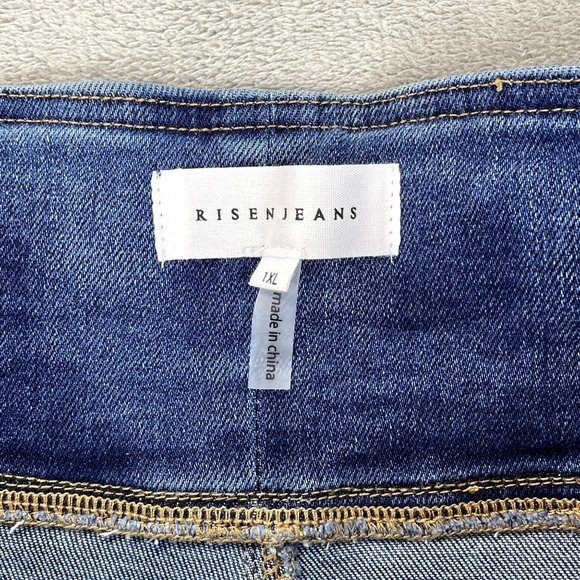 NWT RISEN Los Angeles Womens High Waist Pull On Flare Jeans Stretch Denim Jean - Picture 4 of 11